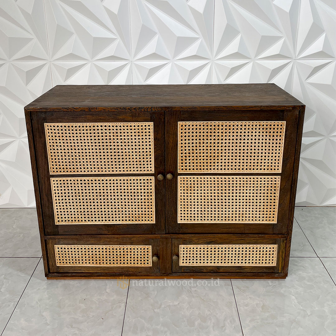Buffet rattan kayu jati minimalis (1)