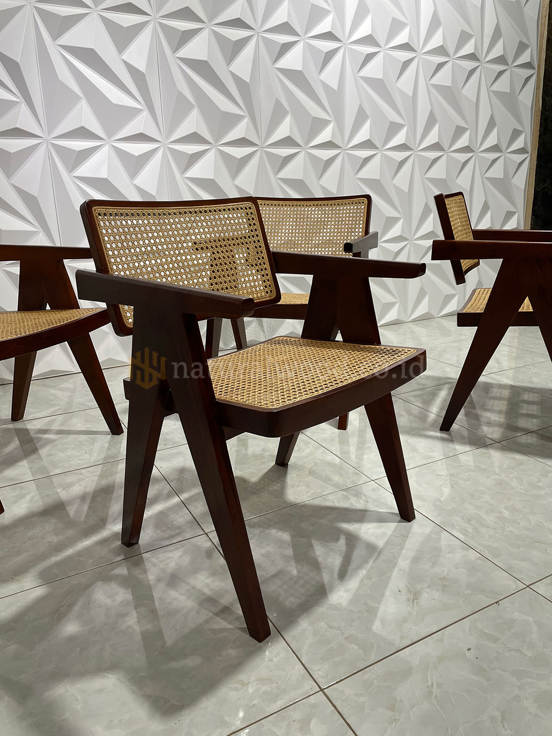 Kursi makan cafe rattan kayu jati minimalis (2)