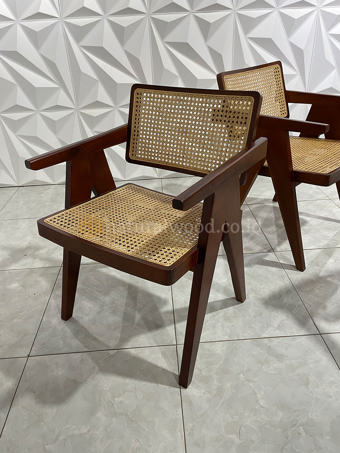 Kursi makan cafe rattan kayu jati minimalis (3)