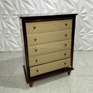 Lemari laci kayu jati jok kulit minimalis (1)