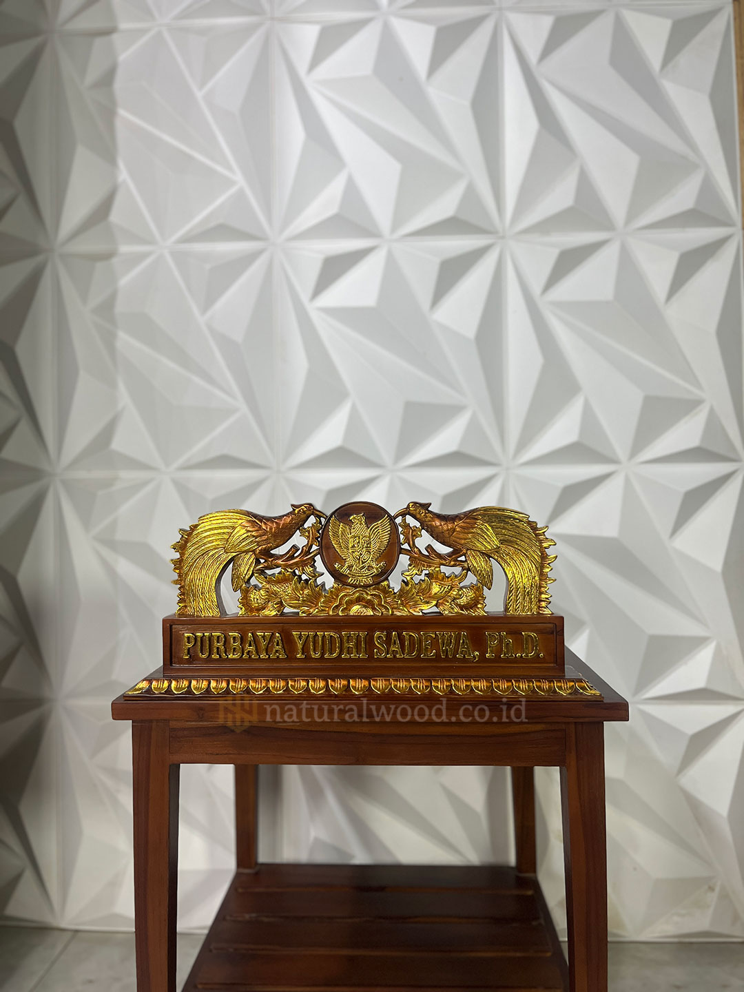 Papan Nama Instansi Kayu Jati Kustom Kementerian Keuangan