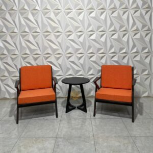 Set Kursi Santai Kayu Jati Modern Dudukan Bantalan
