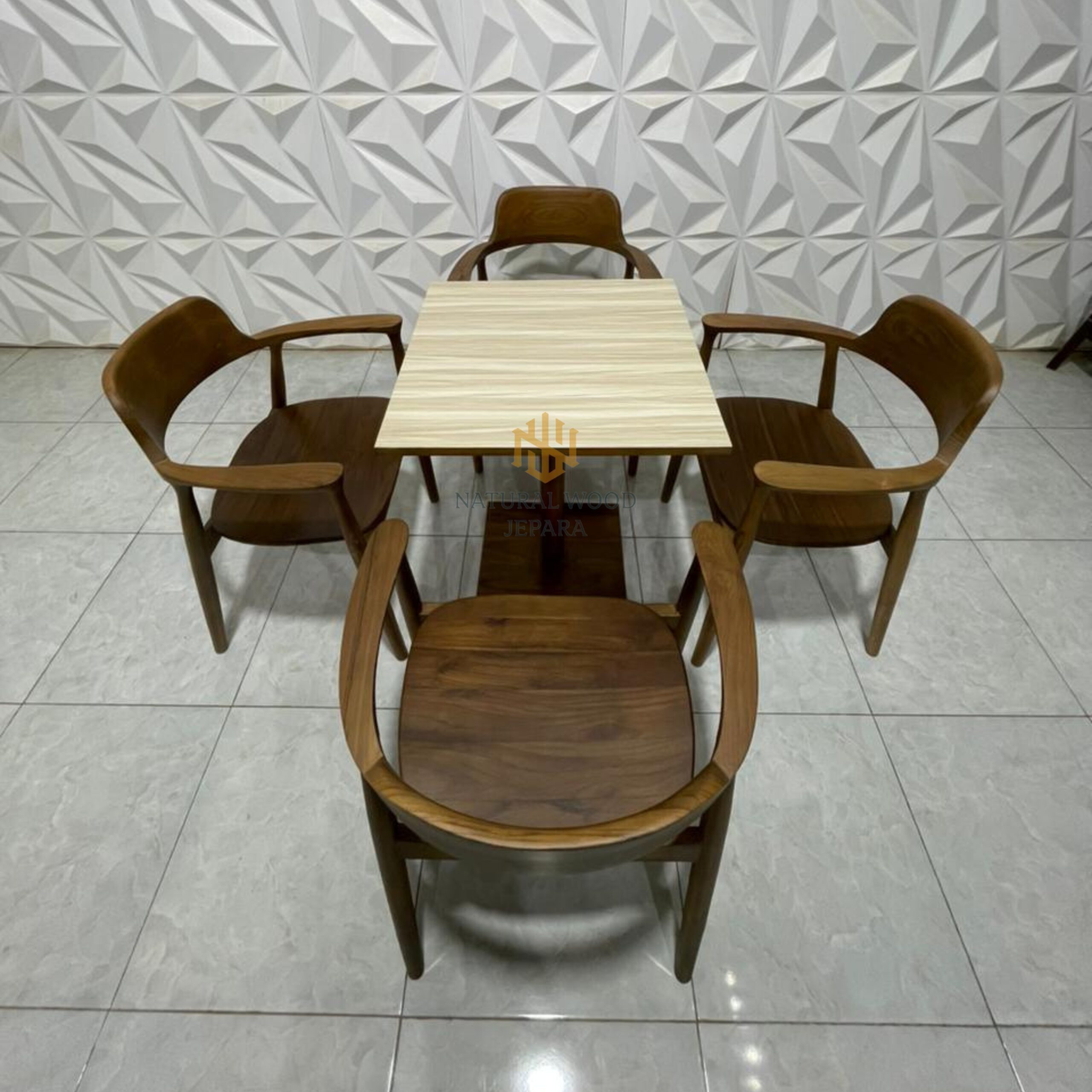 Meja Makan 4 Kursi Minimalis Restoran Kayu Jati Terbaru