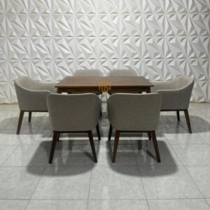 Meja Makan Kayu Jati Set 6 Kursi Modern Design
