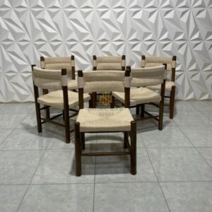 Natural Teak Wood Mix Rope Outdoor Chair Minimalis