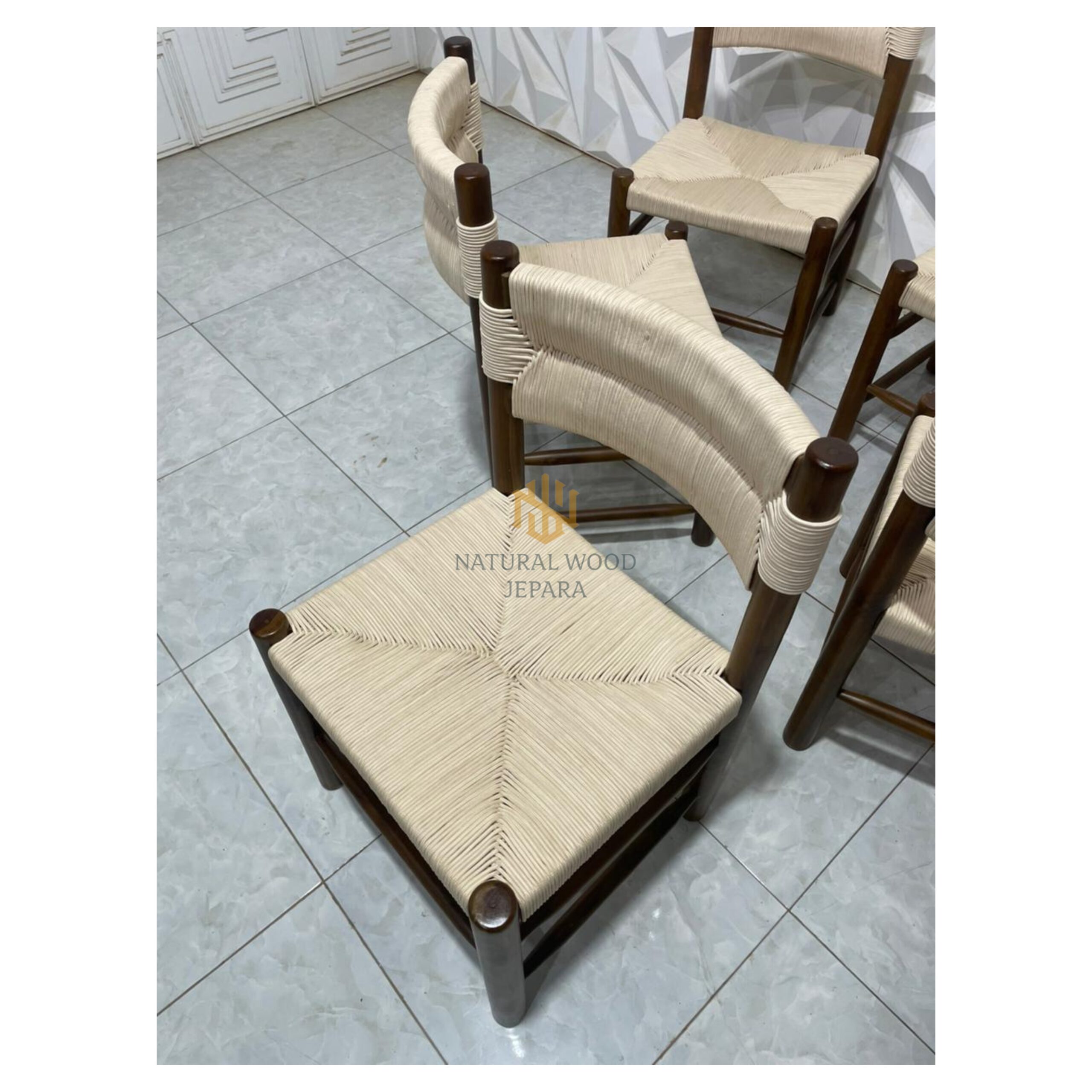 Natural Teak Wood Mix Rope Outdoor Minimalis