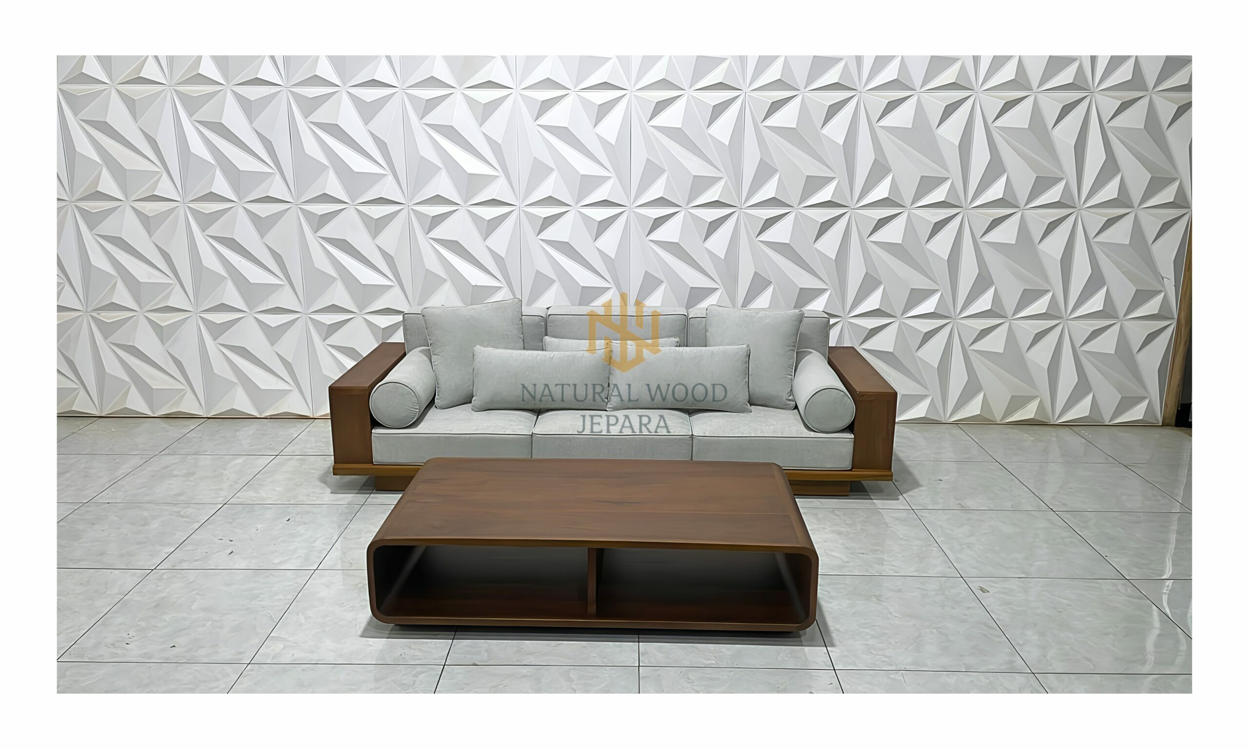 Set Bangku Sofa Kayu Jati Japandi Style Custom Desain
