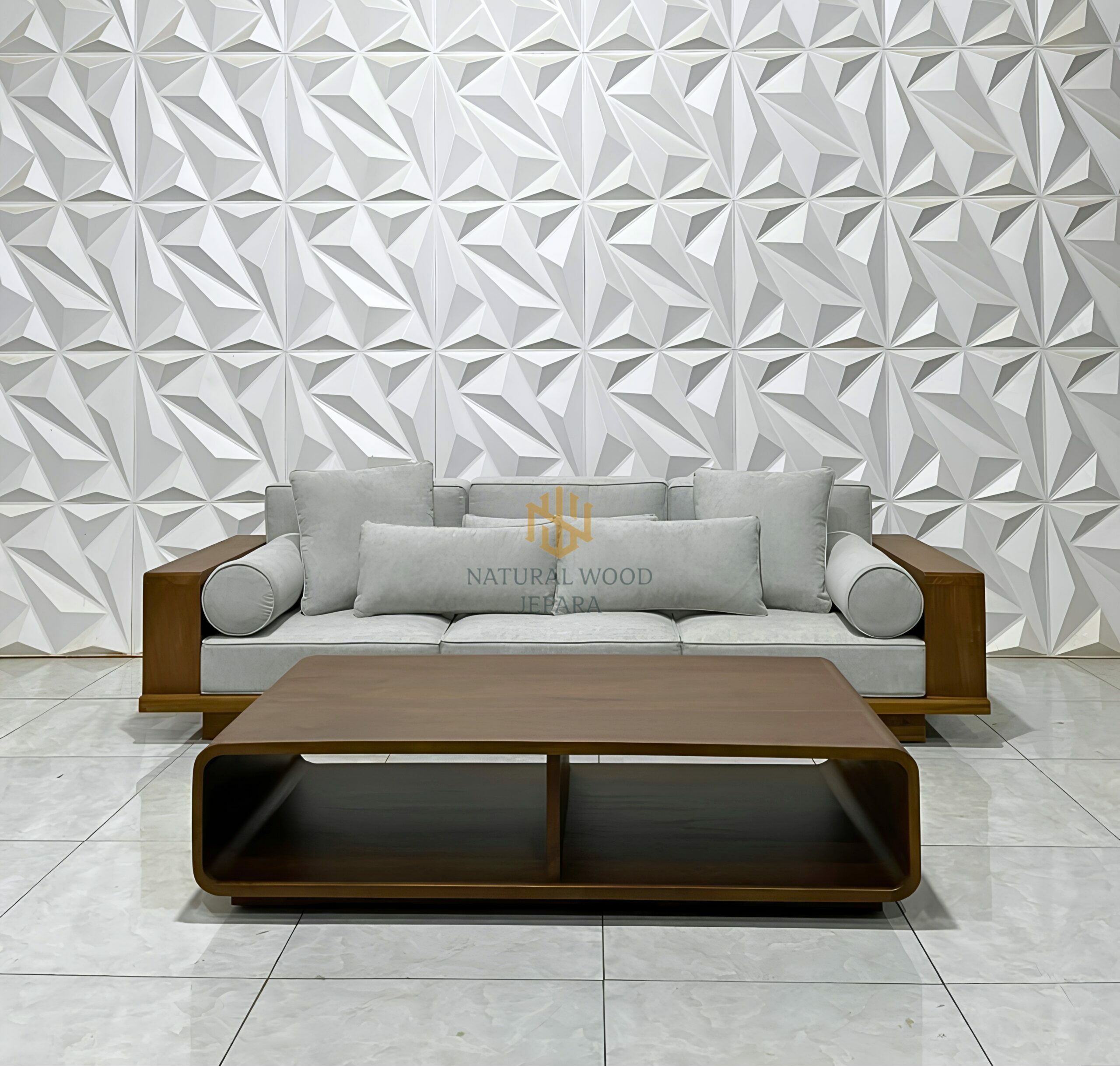 Set Bangku Sofa Kayu Jati Japandi Style Custom Desain