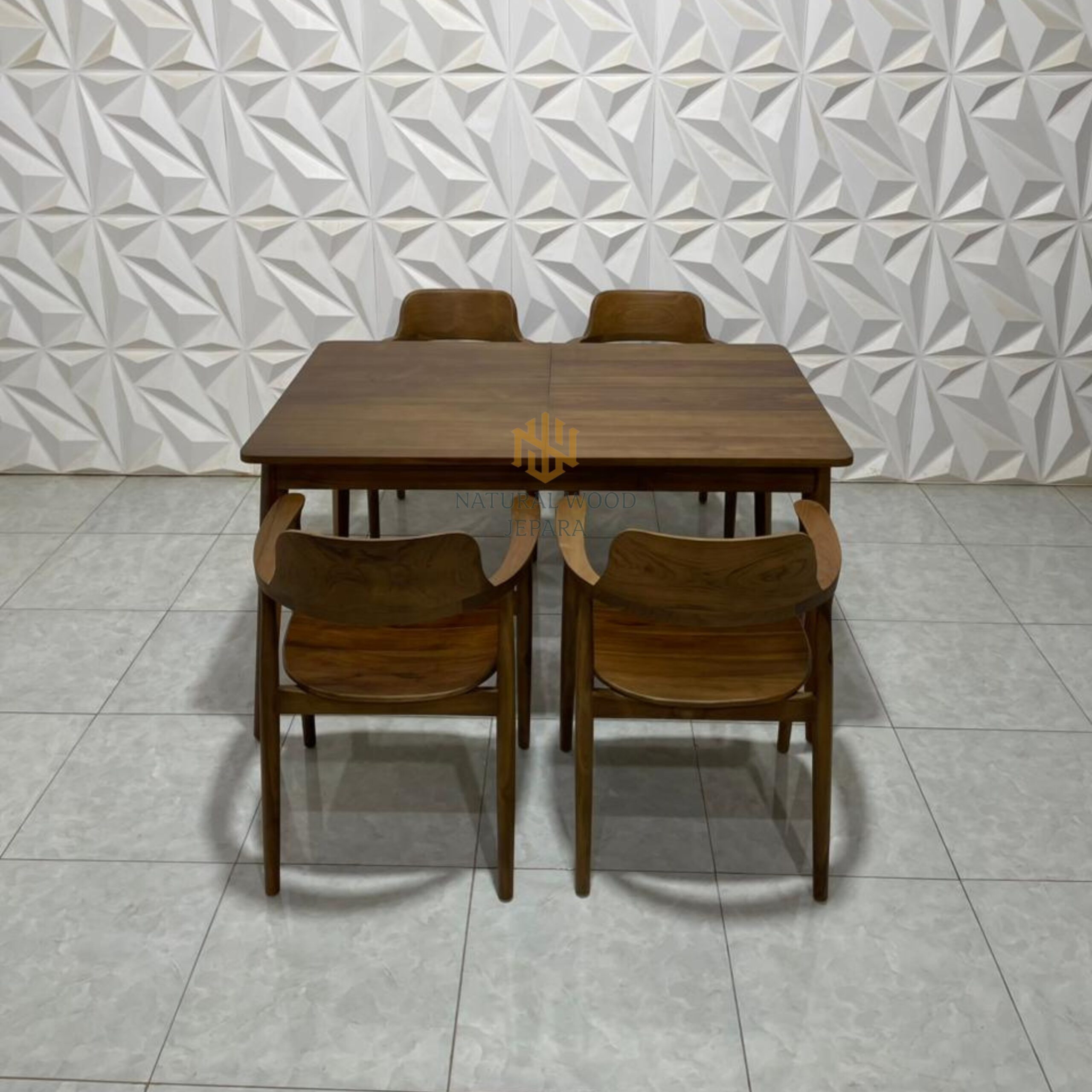 Set Meja Makan Minimalis Kayu Natural Terbaru