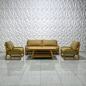 Set Ruang Tamu Retro Minimalis Kursi Sofa Kayu Jati Mix Rotan