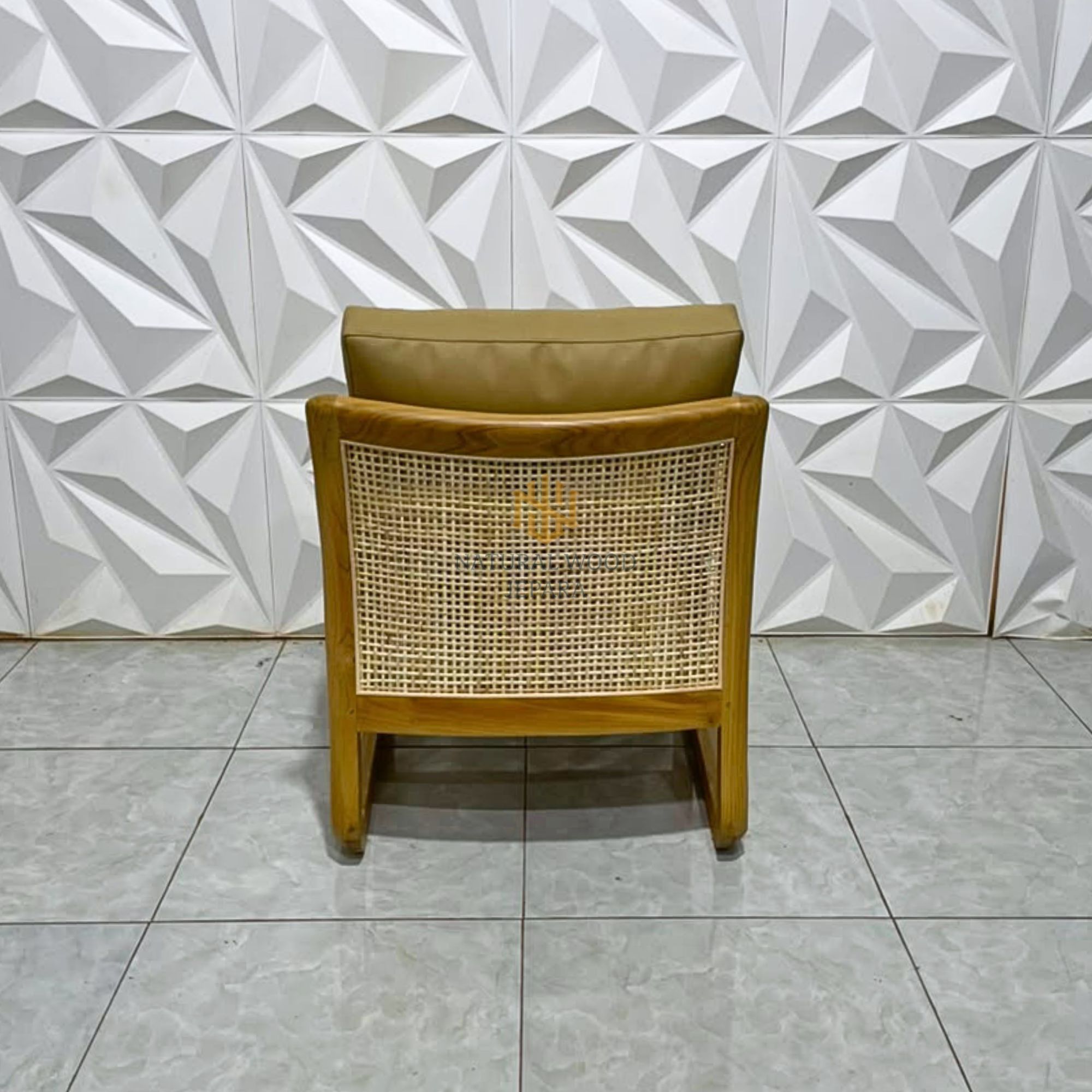 Set Ruang Tamu Retro Minimalis Kursi Sofa Kayu Jati Mix Rotan