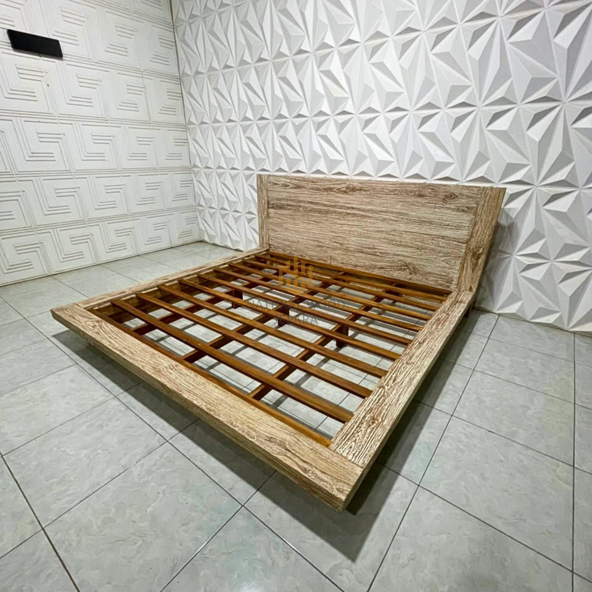 Tempat Tidur Jati Model Rustic Minimalis Vintage Retro