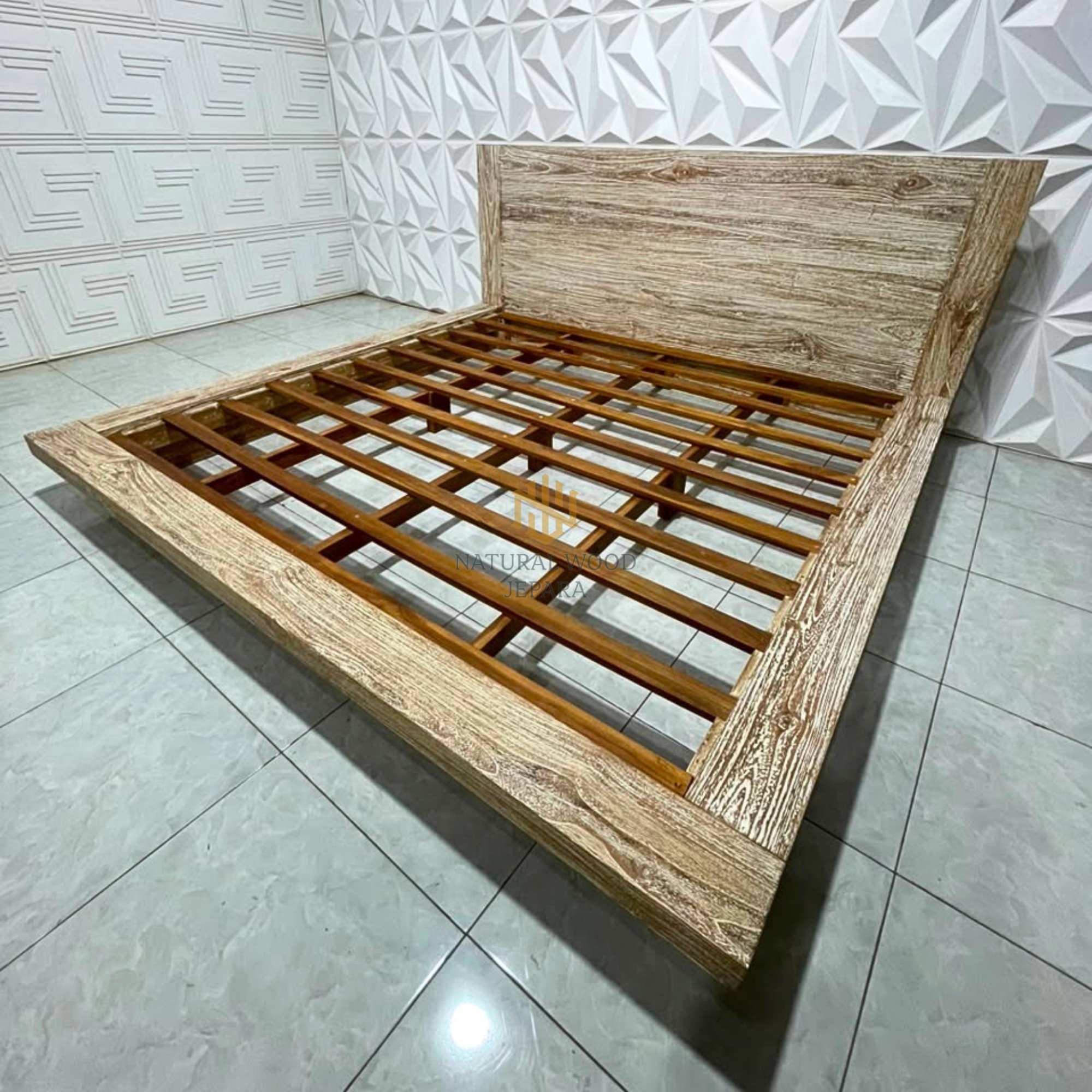 Tempat Tidur Jati Model Rustic Minimalis Vintage Retro