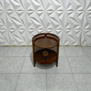 Coffe Table Teak Wood Mix Rattan Minimalist