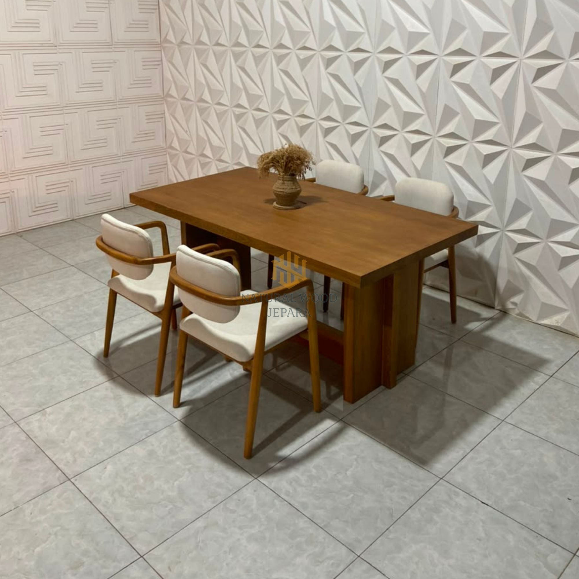 Dinning Set Table Teak Wood Solid Custom Chair